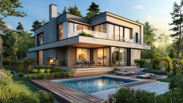 Moderne Villa mit Pool und Garten