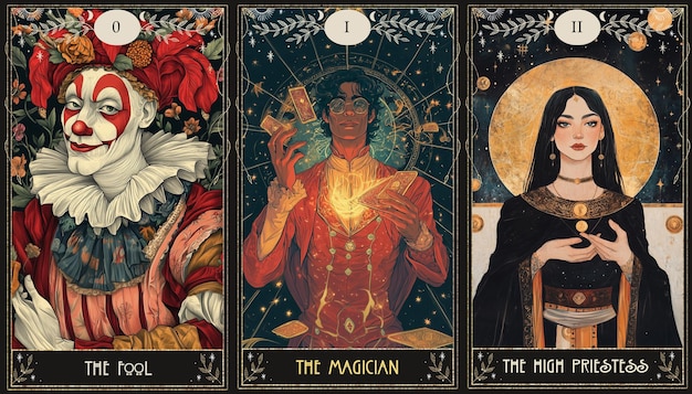 Moderne Vintage-Stil Deck von Tarot-Karten magische Vorhersagen der Zukunft mysteriöse Charaktere
