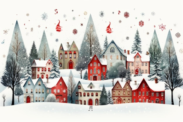 Moderne Weihnachts-Cliparts. Schönes Illustrationsbild. Generative KI