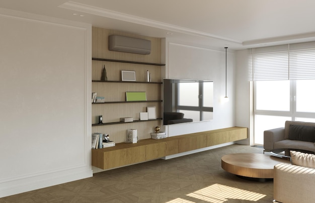 moderne Wohnung Interieur, 3D-Illustration