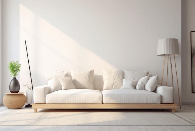 Moderne Wohnzimmereinrichtung mit minimaler Dekoration