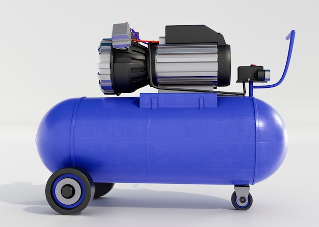 Foto moderner 3d-lila luftkompressor