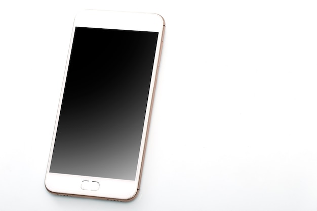 moderner Bildschirm- Smartphone auf Weiß