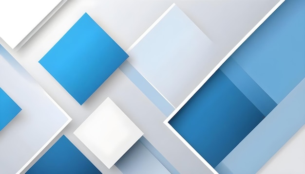 Moderner blau-weißer abstrakter quadratischer Banner-Hintergrund