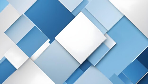 Moderner blau-weißer abstrakter quadratischer Banner-Hintergrund