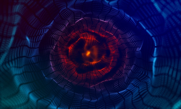Moderner blauer Hintergrund des Wellenkreis-Effektes 3d