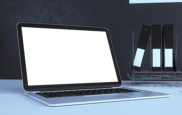 Moderner Desktop-Designer mit Laptop