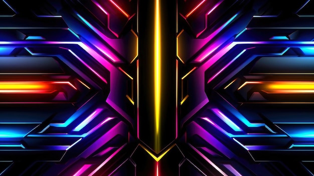 Moderner futuristischer dunkler Hintergrund Abstrakter futuristischer Hintergrund mit moderner Form Technologischer futuristischer Hintergrund Generative KI-Illustration