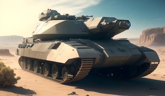 Moderner futuristischer Panzerhintergrund. Generative KI