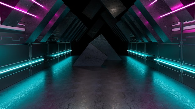 Foto moderner futuristischer sci-fi-hintergrund 3d-rendering
