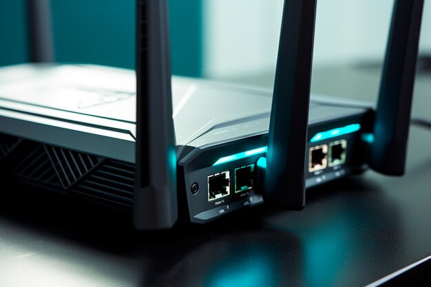 Moderner Highspeed-Desktop-WiFi-Router für sicheres Heimnetzwerk und Hightech-Online-Kommunikation