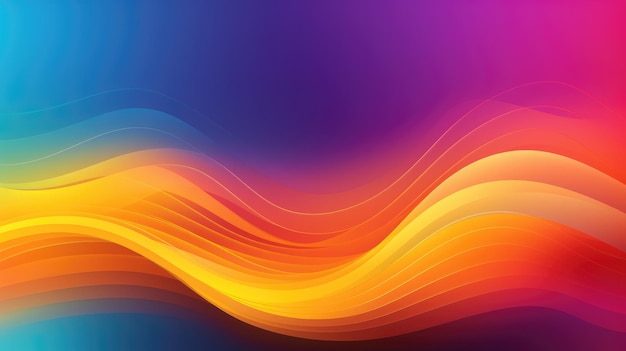 Moderner Hintergrund aus Regenbogenverläufen und -kurven mit flüssiger Flüssigkeitsbewegung mit generativer KI