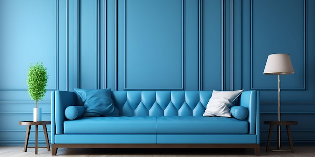 Moderner Komfort Erhöhen Sie Ihren Wohnraum mit einem blauen Sofa