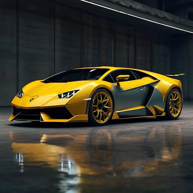 moderner konzeptueller Superwagen Lamborghini gemischt mit Bugatti gnearated von AI