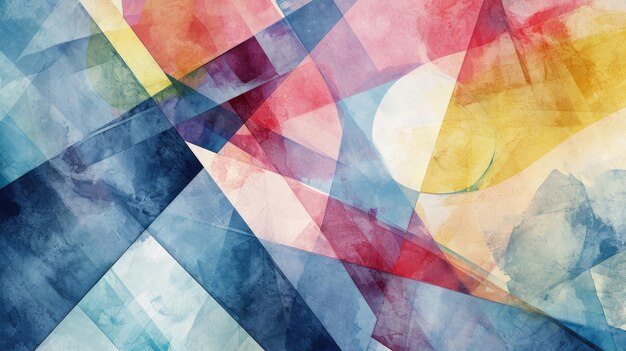 Moderner künstlerischer Hintergrund mit abstrakten geometrischen Formen in weicher pastellfarbener Aquarell