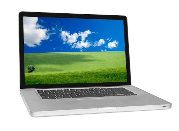 Moderner Laptop lokalisiert auf Weiß