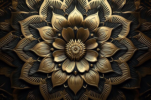 Moderner Luxus mit goldenem Mandala-Hintergrund