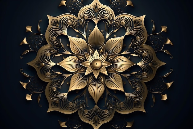 Moderner Luxus mit goldenem Mandala-Hintergrund