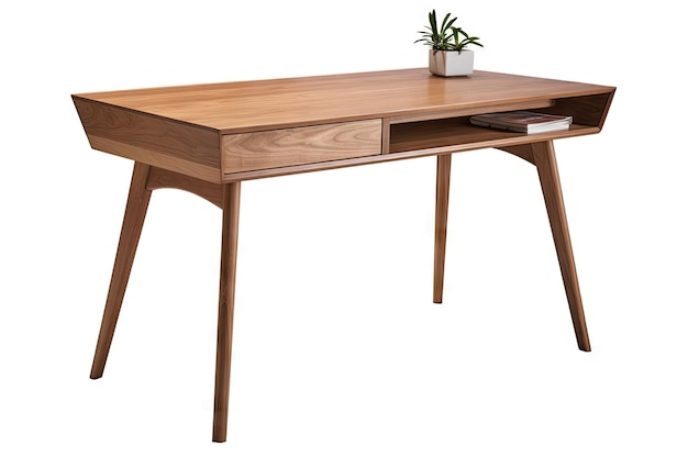 Moderner Mid-Century-Schreibtisch mit schlanken Linien und minimalistischem Design