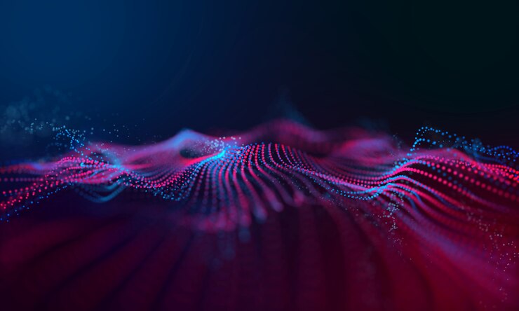 Foto moderner rothintergrund des welleneffektes 3d