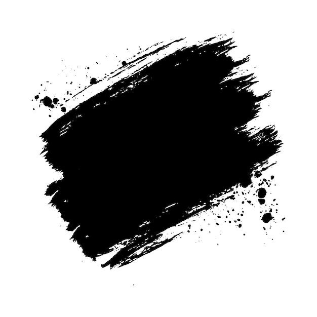 Moderner schwarzer Grunge-Pinselstrich auf weißem Hintergrund