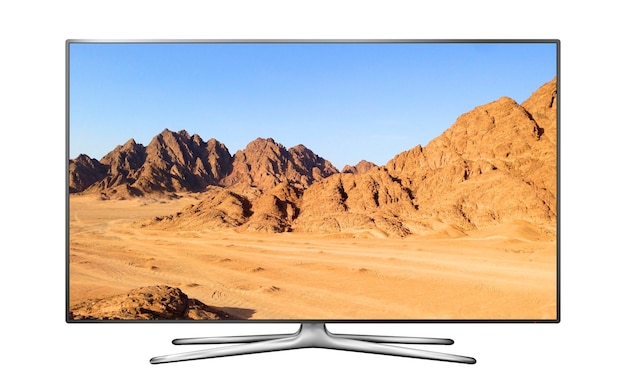 Moderner Smart-TV mit Berglandschaft auf dem Bildschirm