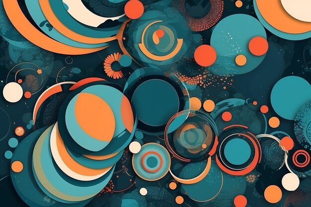 Moderner und modischer Hintergrund Abstraktes geometrisches Design mit vielen Kreisen unterschiedlicher Größe