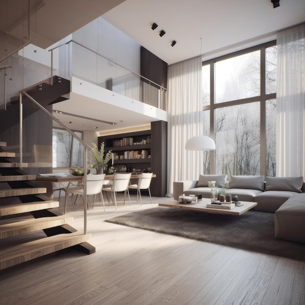 Modernes 3D-Interieur