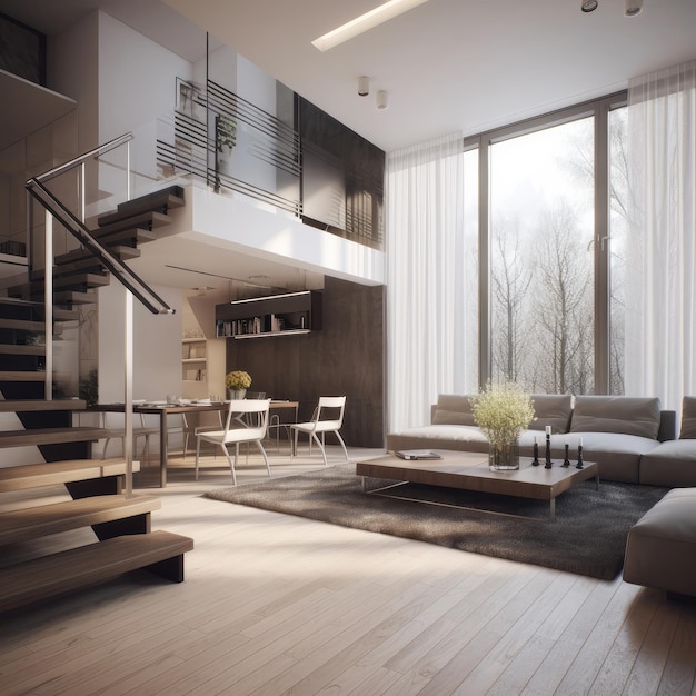 Modernes 3D-Interieur