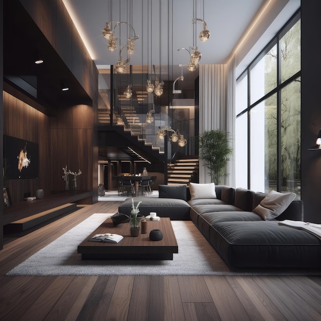 Modernes 3D-Interieur