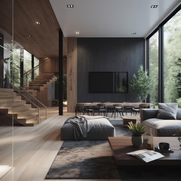 Modernes 3D-Interieur