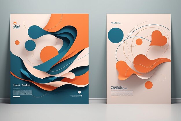 Modernes abstraktes minimalistisches Poster Banner für soziale Medien Hintergrundminimalismus Kunstdesign Cover für Karten Flyer Werbebroschüren generative ai