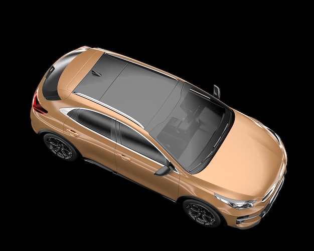 Modernes Auto isoliert auf dem Hintergrund 3D-Rendering-Illustration