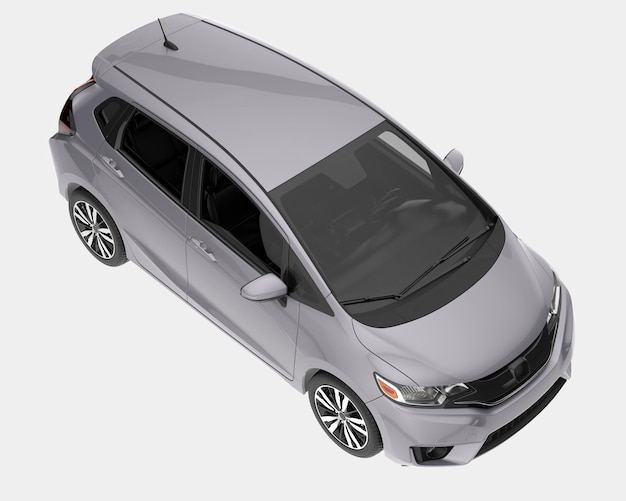 Modernes Auto isoliert auf Hintergrund 3D-Rendering-Illustration