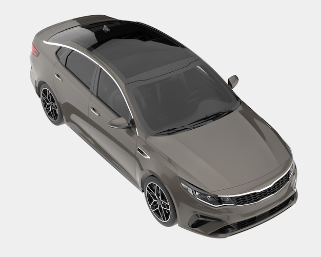 Modernes Auto isoliert auf Hintergrund 3D-Rendering-Illustration