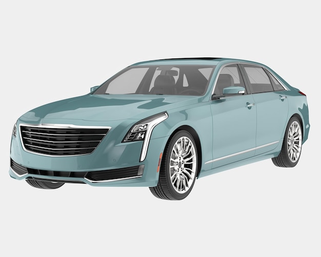 Modernes Auto isoliert auf Hintergrund 3D-Rendering-Illustration