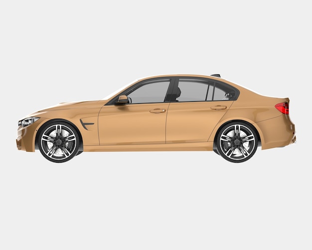 Modernes Auto isoliert auf Hintergrund 3D-Rendering-Illustration