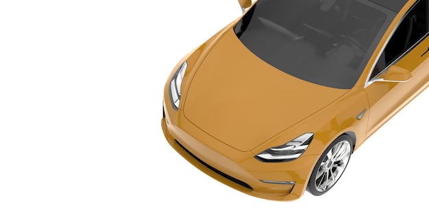 Modernes Auto isoliert auf Hintergrund 3D-Rendering-Illustration