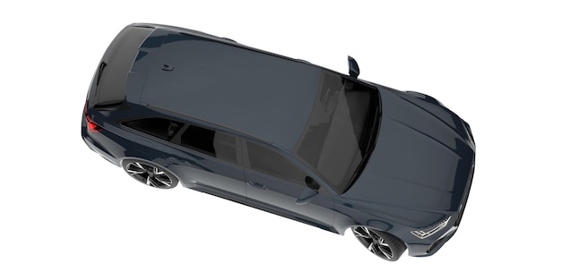 Modernes Auto isoliert auf Hintergrund 3D-Rendering-Illustration