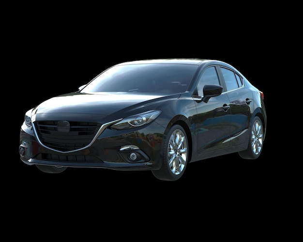 Modernes Auto isoliert auf Hintergrund 3D-Rendering-Illustration