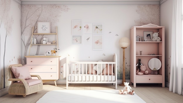 Modernes Babyzimmer-Interieur, Kinderzimmer und Baby-Interieur