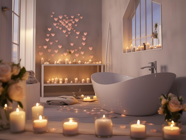 Modernes Badezimmer mit Kerzen