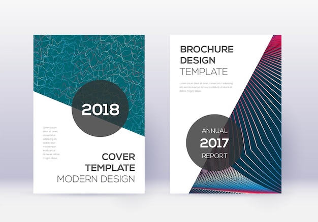 Modernes Cover-Design-Vorlagenset. Roter abstrakter Lin