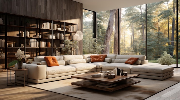 Modernes, elegantes Wohnzimmer mit bequemen Sofas