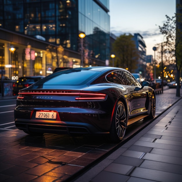 modernes Elektroauto auf einer Stadtstraße