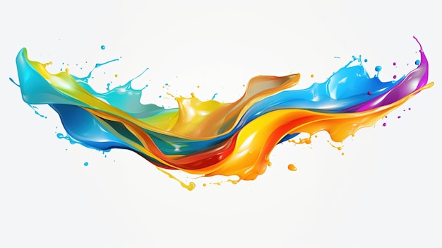Modernes farbenfrohes Fließposter Welle Flüssigform in Farbe Kunstdesign Regenbogenwelle Farbige Farbe