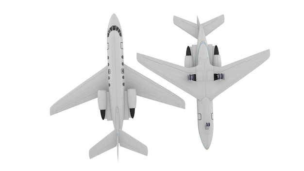 Modernes Flugzeug isoliert auf weißem Hintergrund.