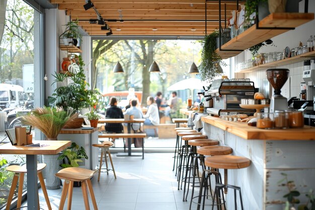 Foto modernes geschäftsbüro coworkingplatz für arbeit und studium