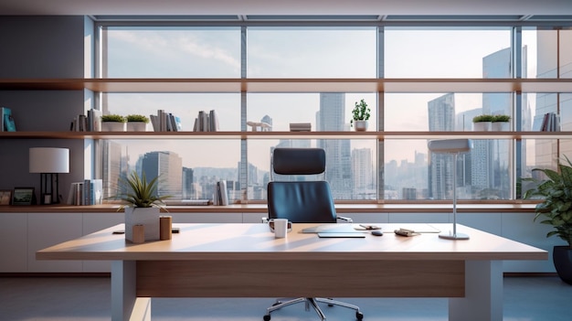 Foto modernes großes büro mit zeitgenössischem design