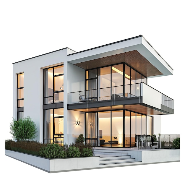 Modernes Haus isoliert auf weißem Hintergrund
